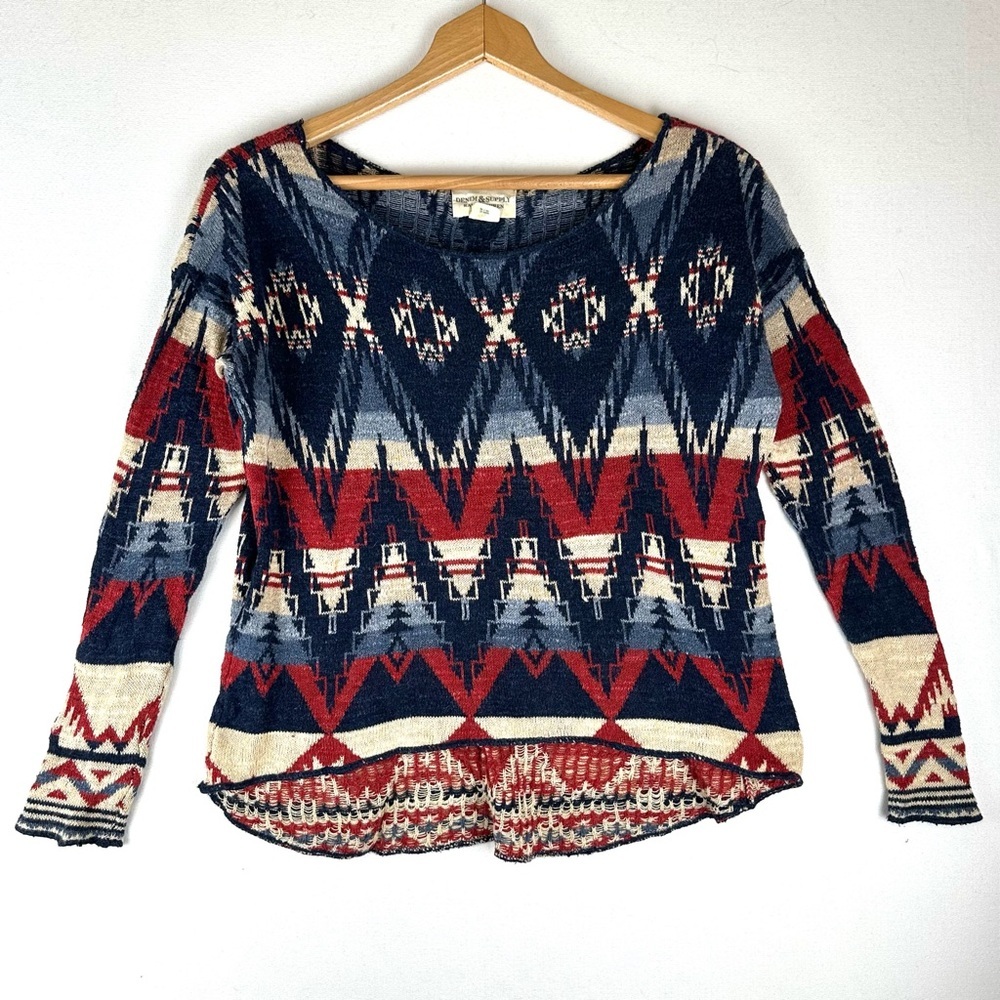 Ralph Lauren Denim & Supply Southwestern Print Pullover Sweater Cotton Americana